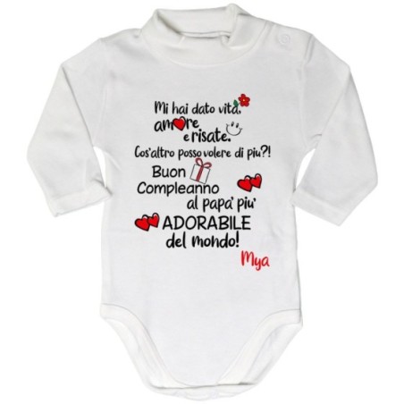 Body lupetto neonato personalizzato con nome buon...