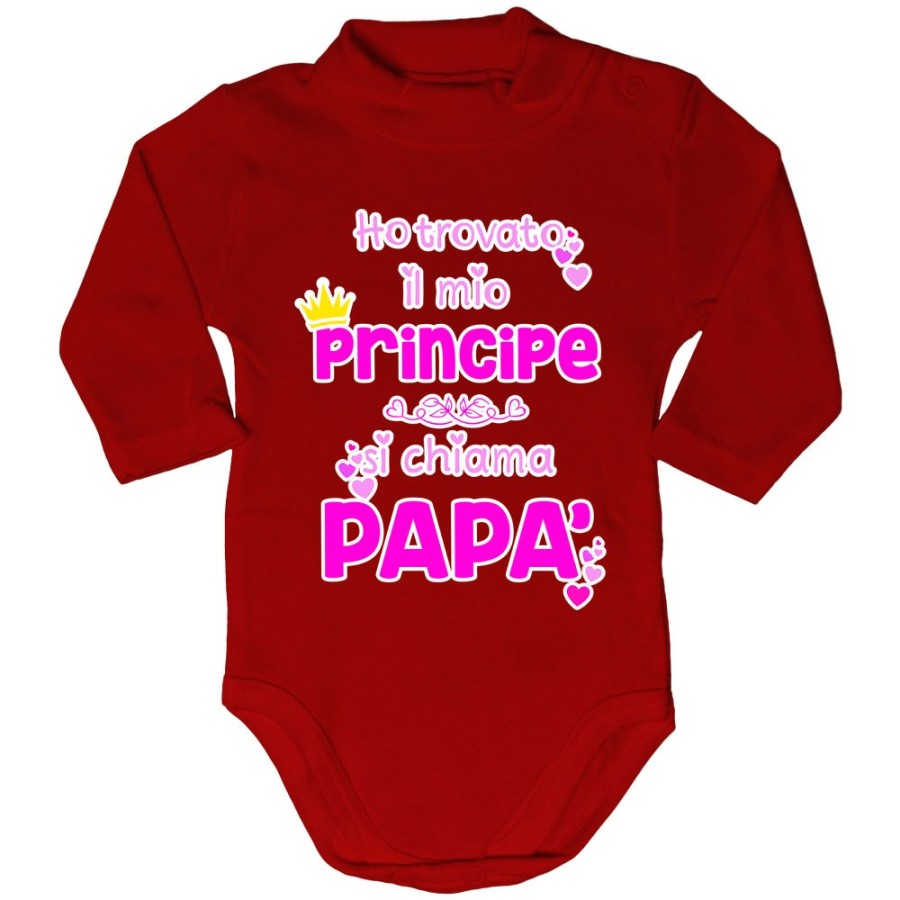 Body lupetto neonata ho trovato il mio principe si chiama papà Per il papà