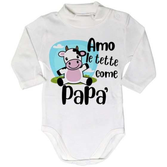 Body lupetto neonato amo le tette come papà Per il papà