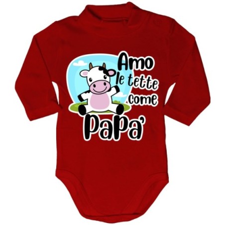 Body lupetto neonato amo le tette come papà Per il papà