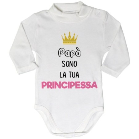 Body lupetto neonata papà sono la tua principessa