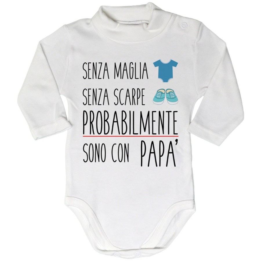 Body lupetto neonato senza maglia senza scarpe sono con papà Per il papà