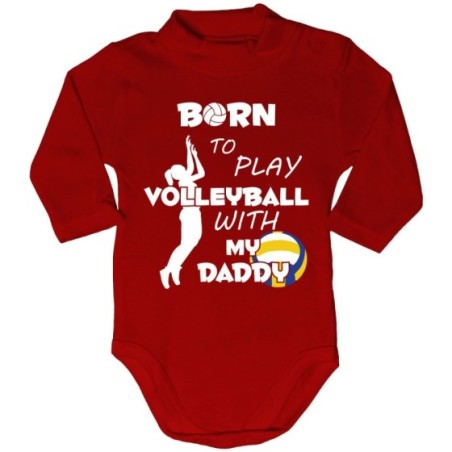 Body lupetto neonato born to play volleyball with my daddy Per il papà