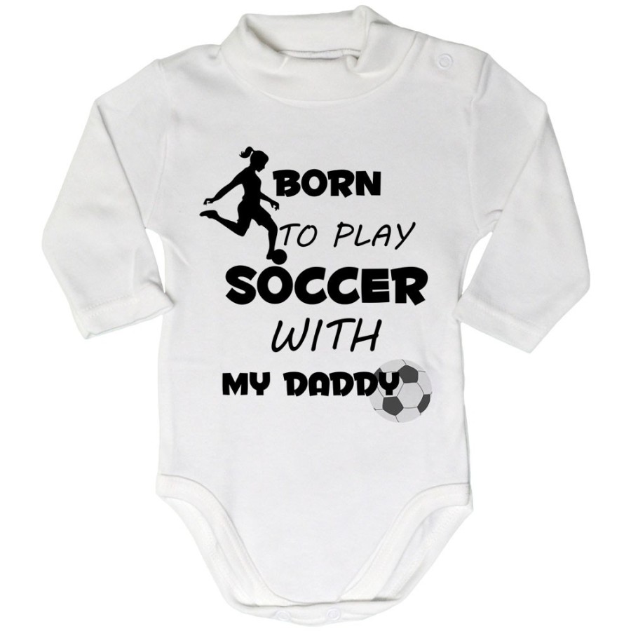 Body lupetto neonato born to play soccer with my daddy Per il papà