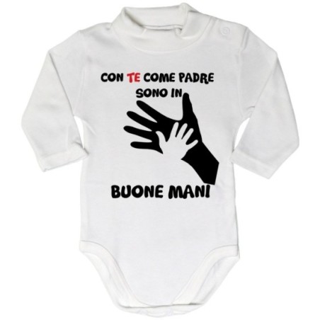 Body lupetto neonato con te come padre sono in buone mani