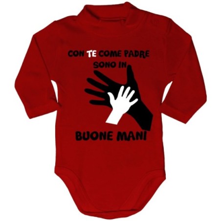 Body lupetto neonato con te come padre sono in buone mani Per il papà