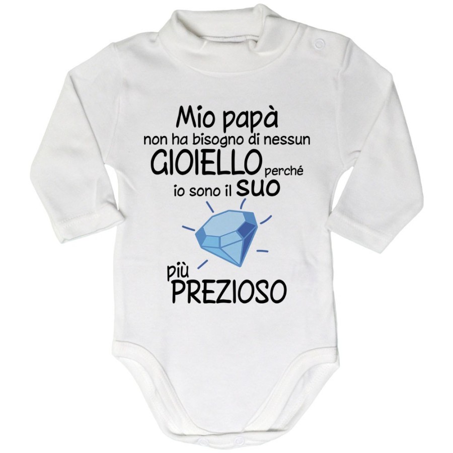 Body lupetto mio papà non ha bisogno di nessun gioiello perchè sono il suo diamante più prezioso Per il papà
