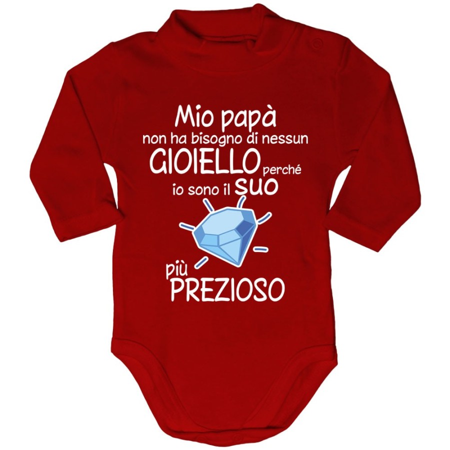 Body lupetto mio papà non ha bisogno di nessun gioiello perchè sono il suo diamante più prezioso Per il papà