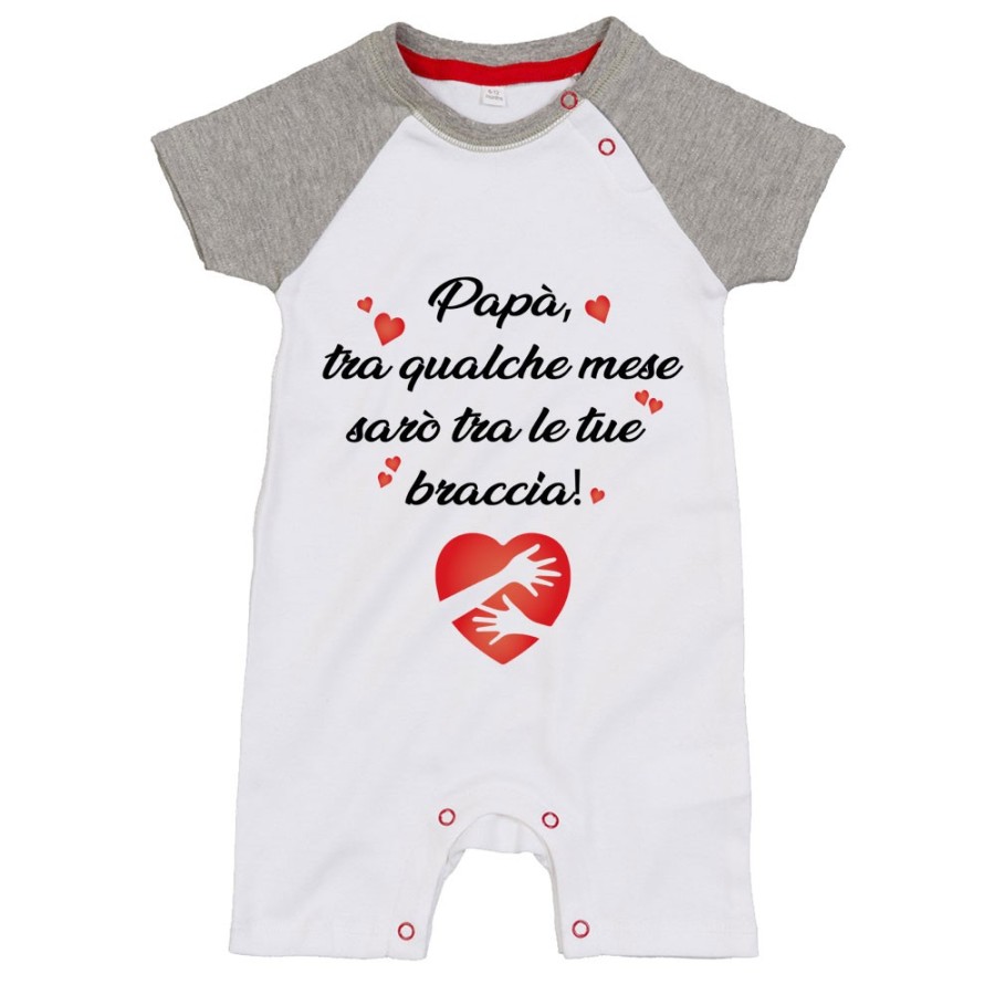 Pagliaccetto neonato papà tra qualche mese sarò tra le tue braccia Per il papà