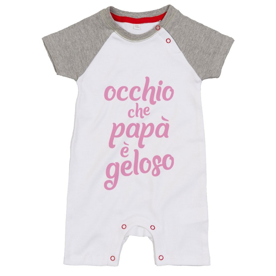 Pagliaccetto neonato occhio che papà è geloso Per il papà