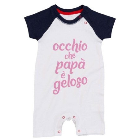 Pagliaccetto neonato occhio che papà è geloso Per il papà