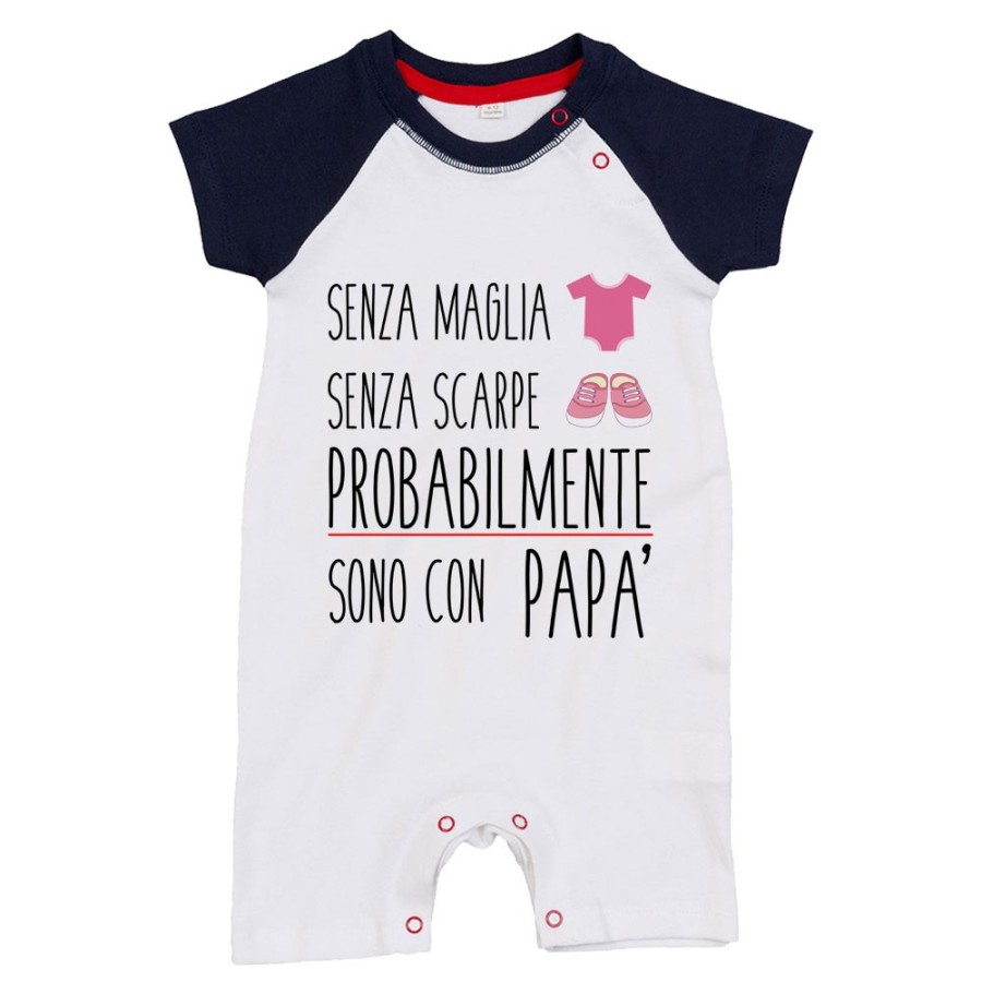 Pagliaccetto neonato senza maglia senza scarpe sono con papà Per il papà