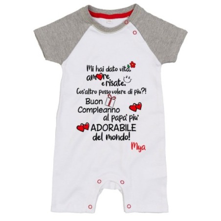 Pagliaccetto neonato personalizzato con nome buon...