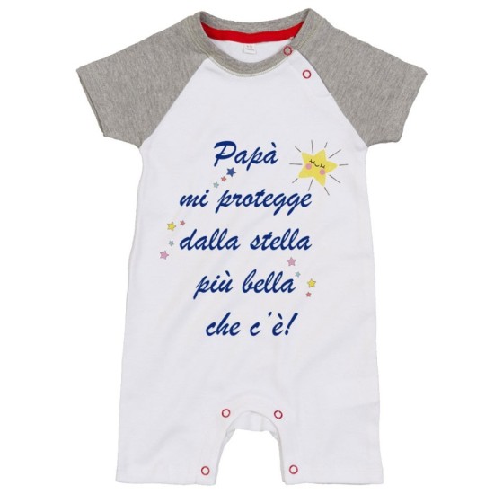 Pagliaccetto neonato papà mi protegge dalla stella più bella che c'è Per il papà