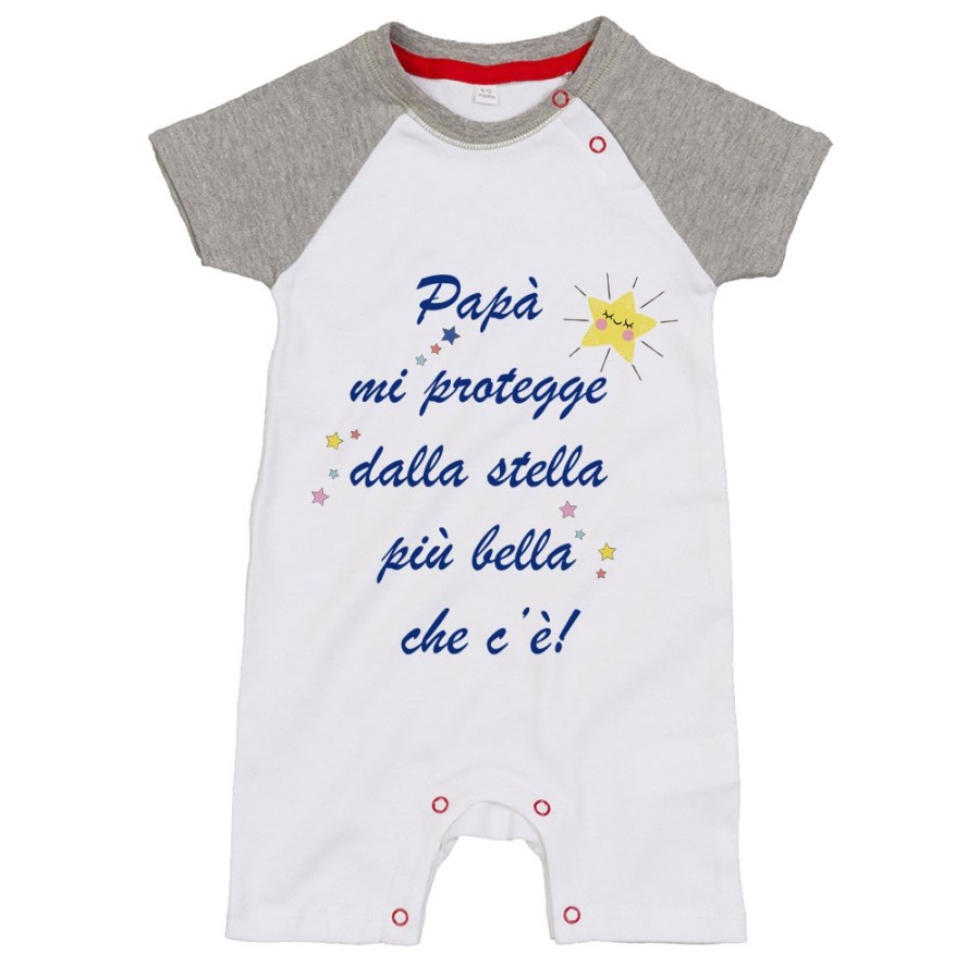 Pagliaccetto neonato papà mi protegge dalla stella più bella che c'è Per il papà