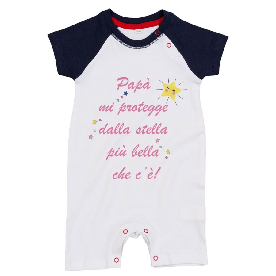Pagliaccetto neonato papà mi protegge dalla stella più bella che c'è Per il papà