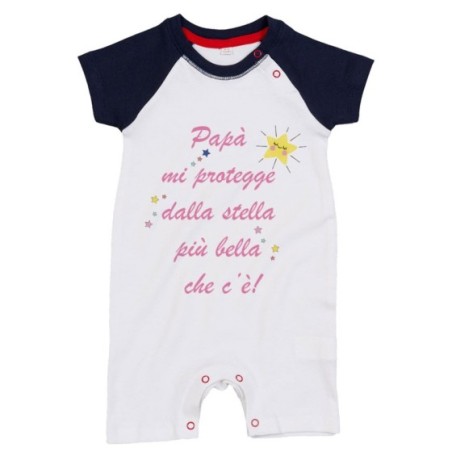 Pagliaccetto neonato papà mi protegge dalla stella più bella che c'è Per il papà