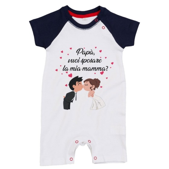 Pagliaccetto neonato papà vuoi sposare la mia mamma abiti da sposi Per il papà