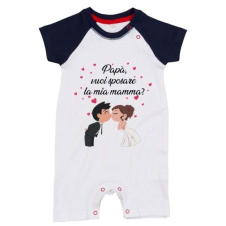 Pagliaccetto neonato papà vuoi sposare la mia mamma abiti da sposi Per il papà
