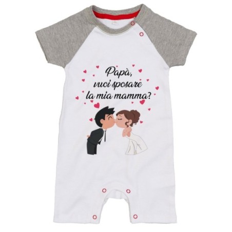Pagliaccetto neonato papà vuoi sposare la mia mamma abiti da sposi Per il papà
