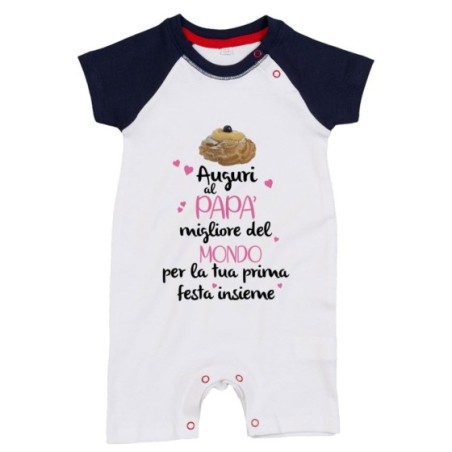Pagliaccetto neonato zeppola auguri al papà migliore del...