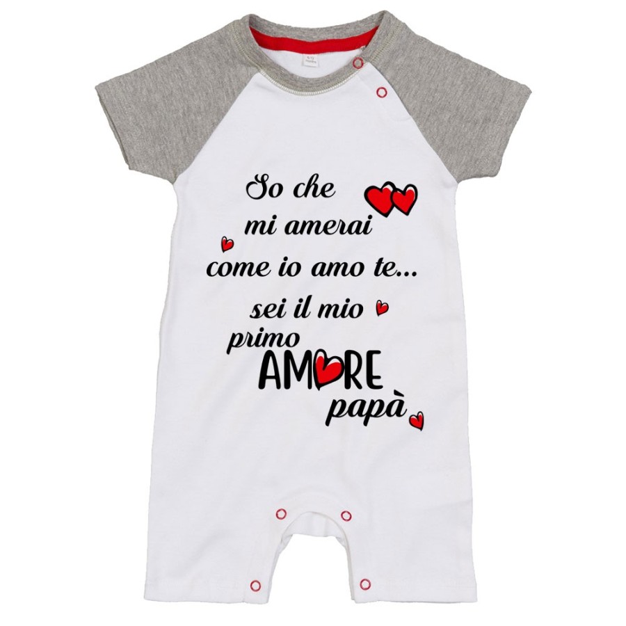 Pagliaccetto personalizzato con nome so che mi amerai come io amo te sei il mio primo amore papà Per il papà