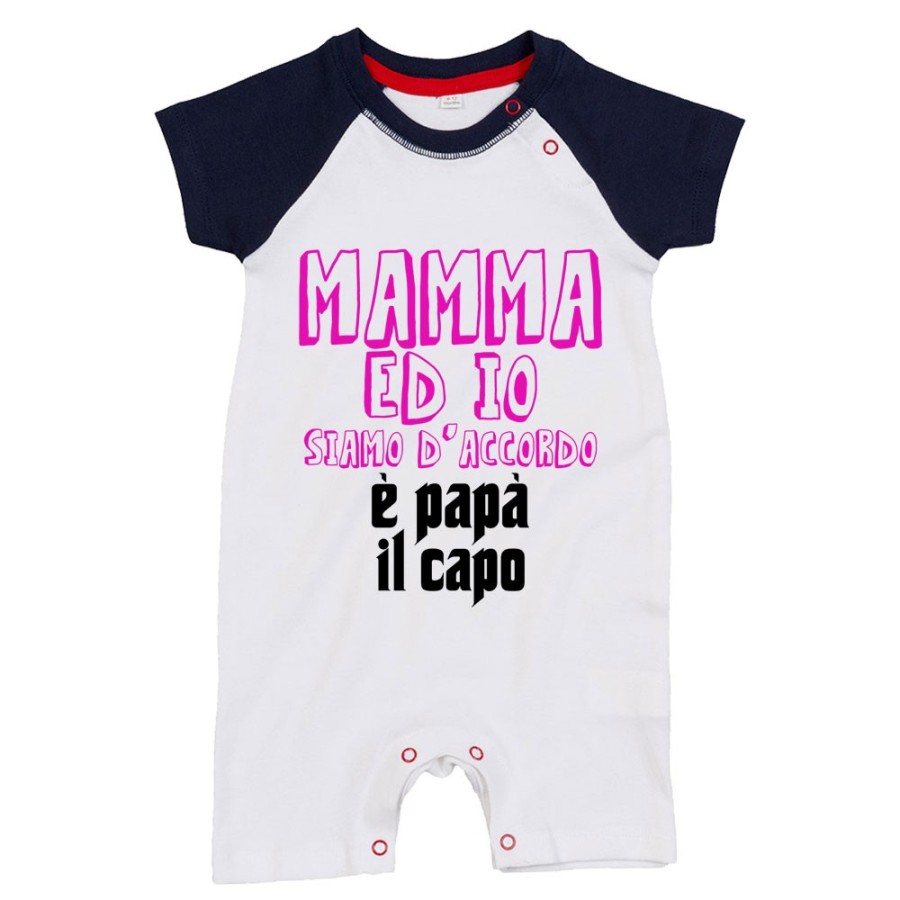 Pagliaccetto neonato mamma ed io siamo d'accordo è papà il capo Per il papà