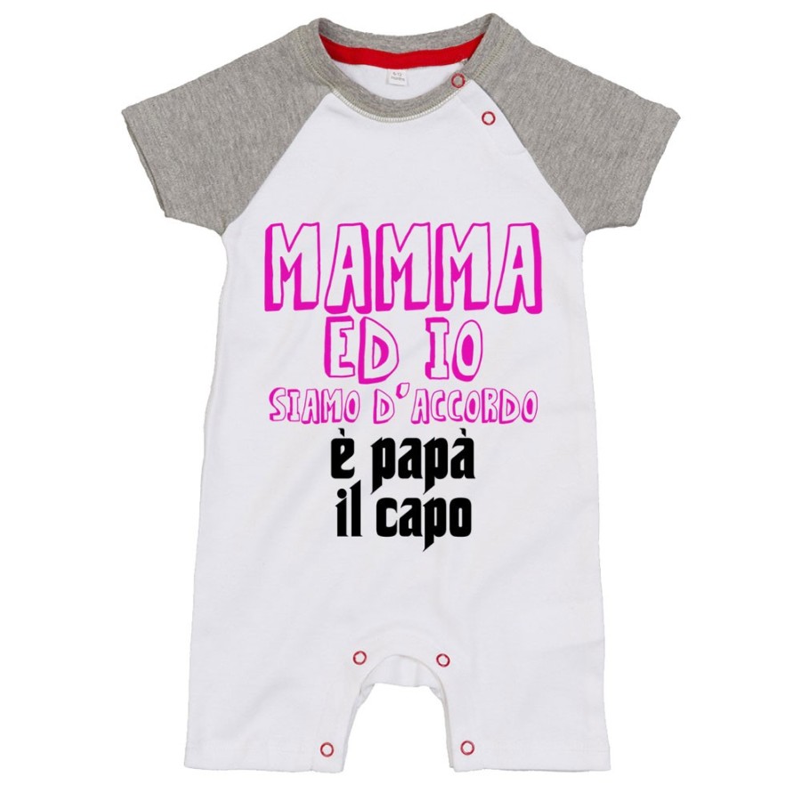 Pagliaccetto neonato mamma ed io siamo d'accordo è papà il capo Per il papà