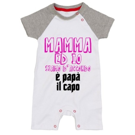 Pagliaccetto neonato mamma ed io siamo d'accordo è papà il capo Per il papà