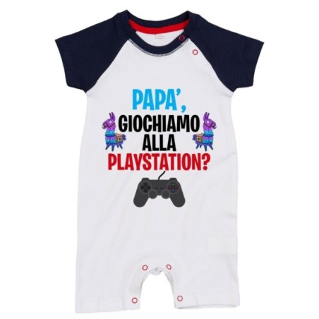Pagliaccetto neonato papà giochiamo alla playstation