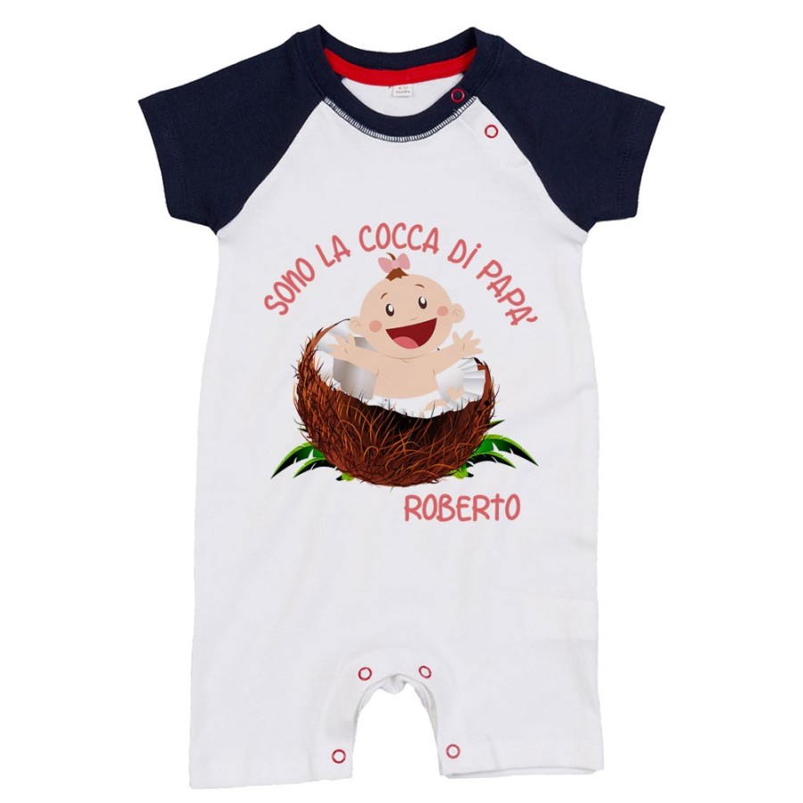 Pagliaccetto neonato personalizzato con nome sono il cocco di papà Per il papà