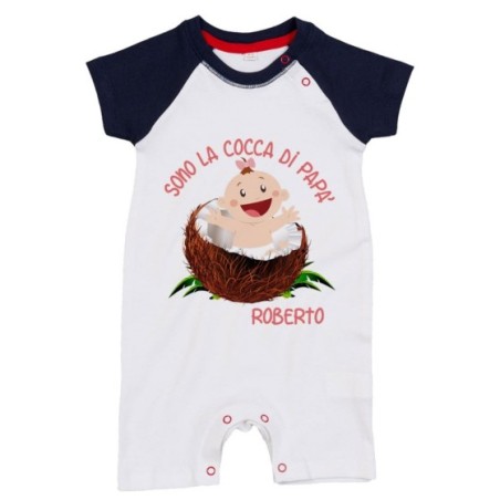 Pagliaccetto neonato personalizzato con nome sono il cocco di papà Per il papà