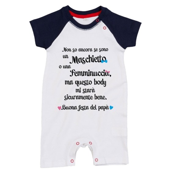 Pagliaccetto neonato non so ancora se sono un maschietto o una femminuccia buona festa del papà Per il papà