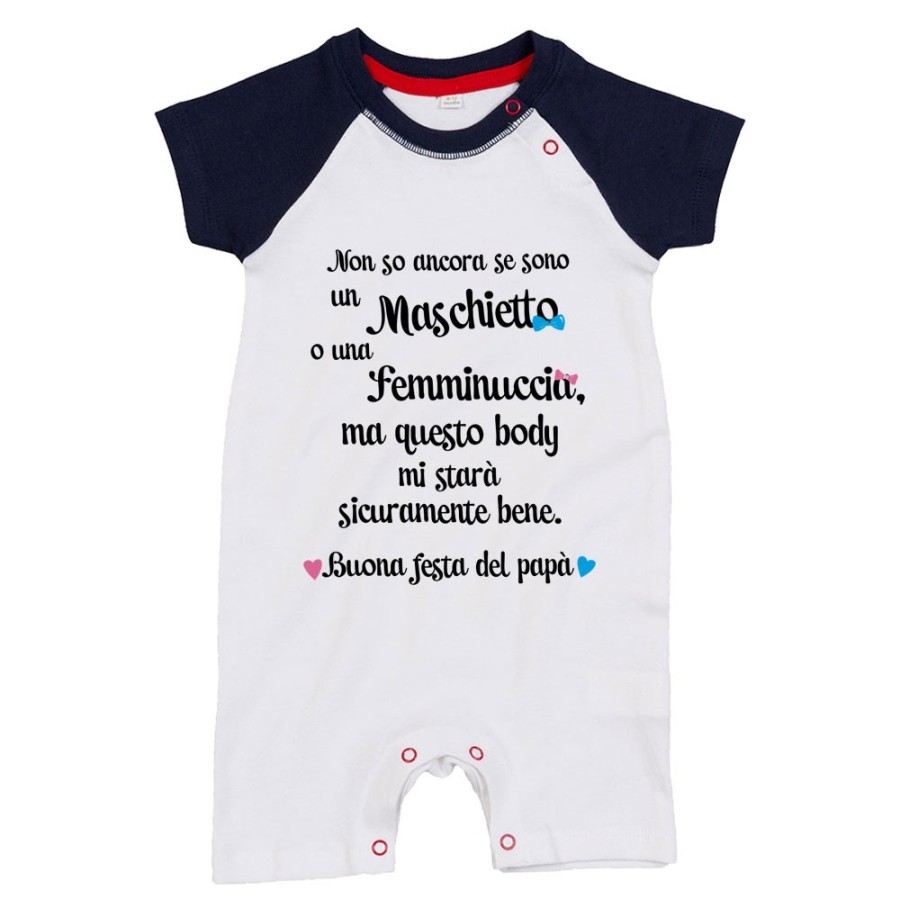 Pagliaccetto neonato non so ancora se sono un maschietto o una femminuccia buona festa del papà Per il papà