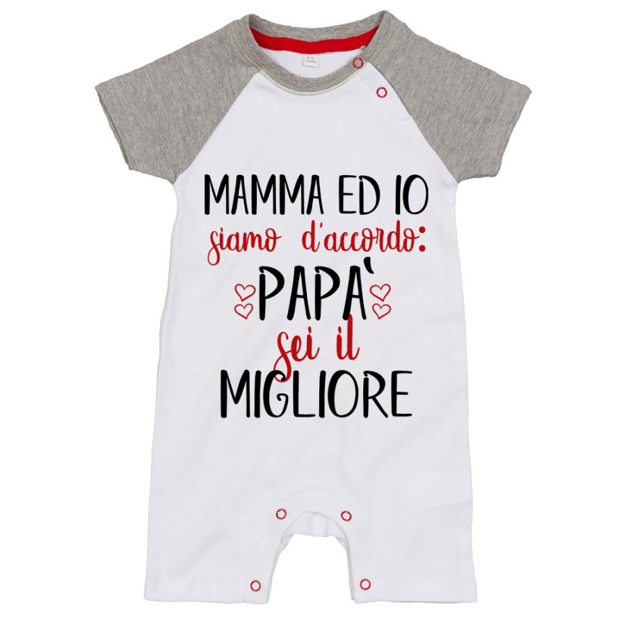 Pagliaccetto neonato mamma ed io siamo d'accordo papà sei il migliore Per il papà