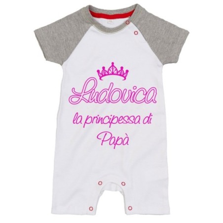 Pagliaccetto neonato personalizzato con nome il principe...
