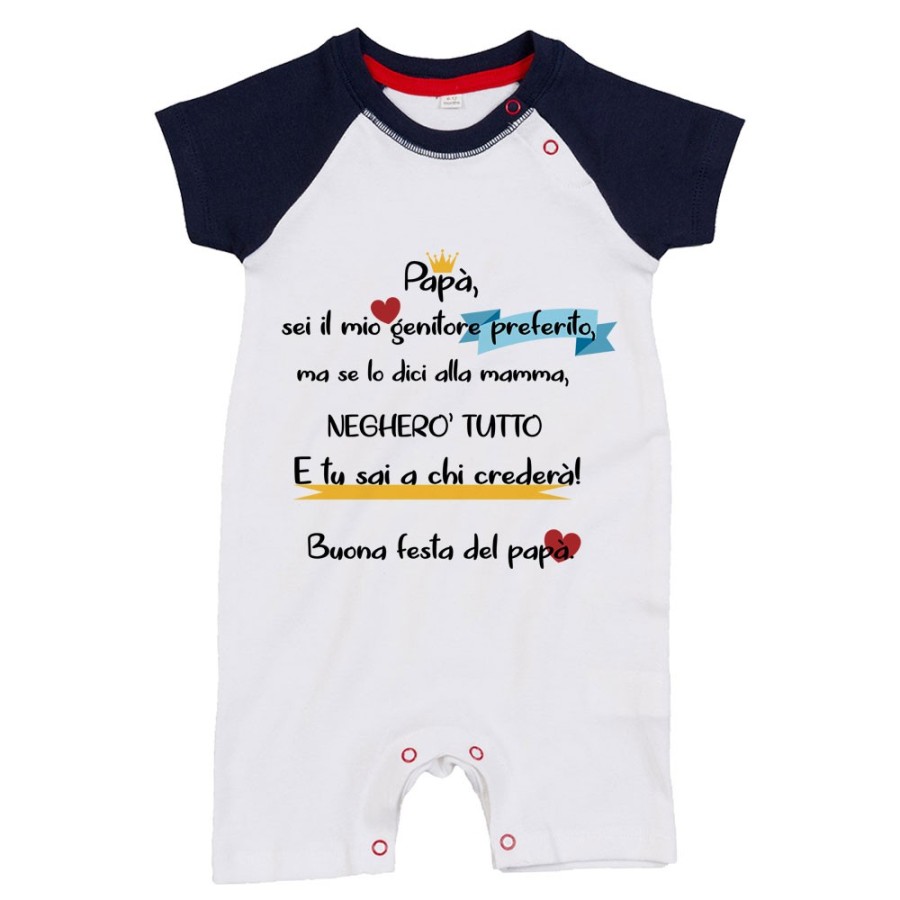 Pagliaccetto neonato papà sei il mio genitore preferito ma se lo dici a mamma negherò tutto Per il papà