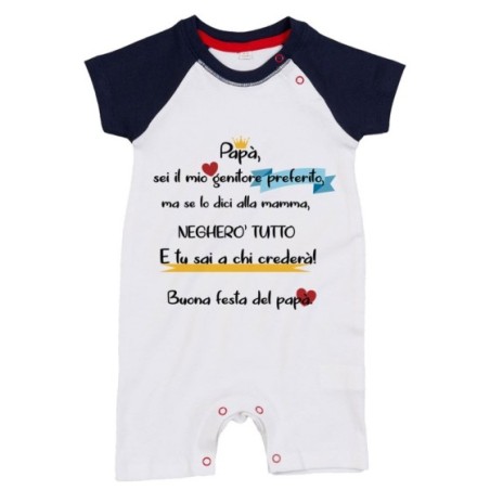 Pagliaccetto neonato papà sei il mio genitore preferito ma se lo dici a mamma negherò tutto Per il papà