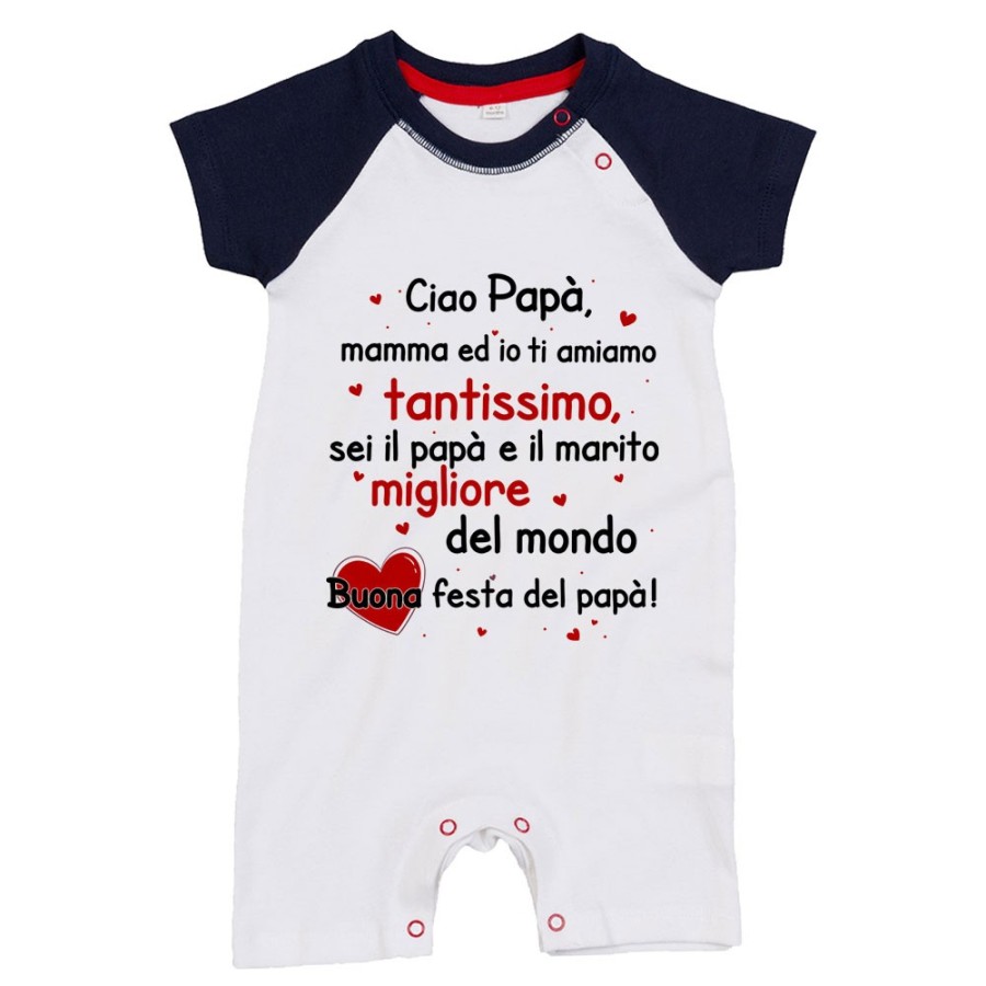 Pagliaccetto papà mamma ed io ti amiamo tantissimo sei il migliore al mondo buona festa del papà Per il papà