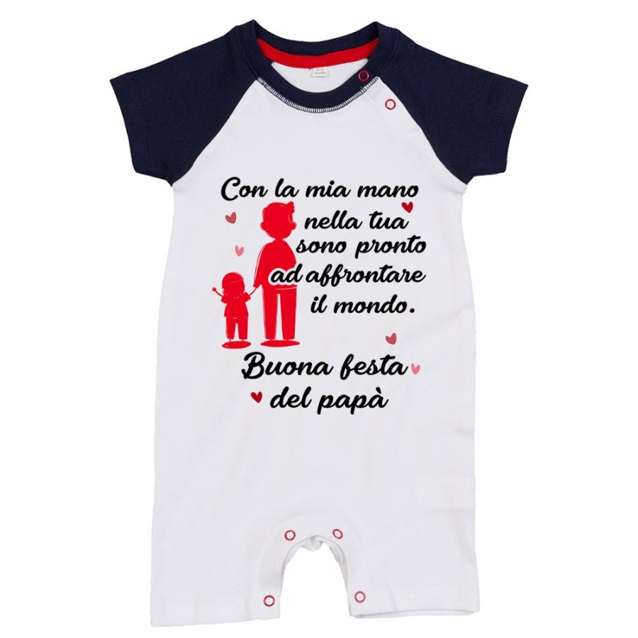 Pagliaccetto neonato papà con la mia mano nella tua sono pronto ad affrontare il mondo Per il papà