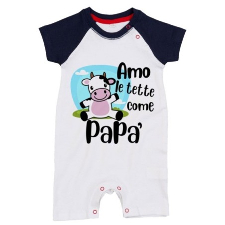 Pagliaccetto neonato amo le tette come papà