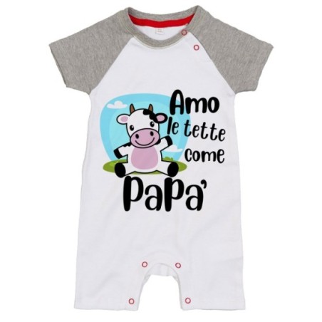 Pagliaccetto neonato amo le tette come papà Per il papà