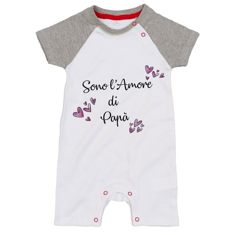 Pagliaccetto neonato sono l'amore di papà cuori watercolor Per il papà