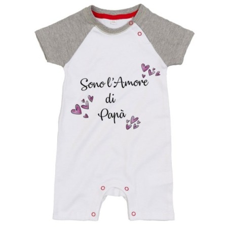 Pagliaccetto neonato sono l'amore di papà cuori watercolor Per il papà