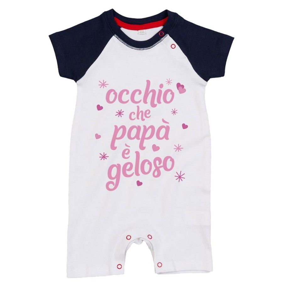Pagliaccetto neonato occhio che papà è geloso con cuori e stelle Per il papà