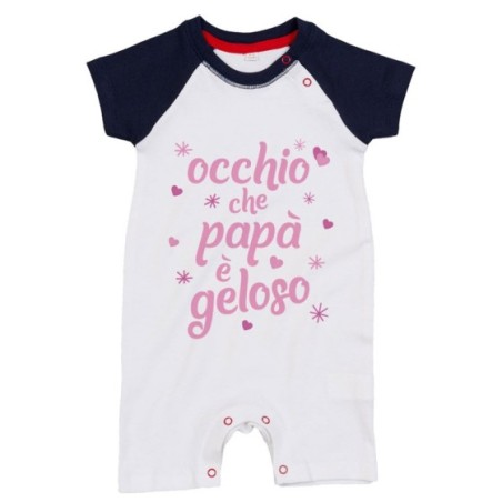 Pagliaccetto neonato occhio che papà è geloso con cuori e stelle Per il papà