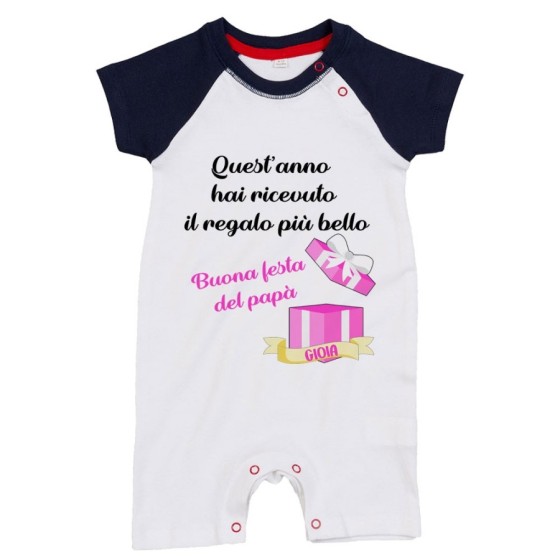 Pagliaccetto neonato personalizzato con nome papà quest'anno hai ricevuto il regalo più bello Per il papà