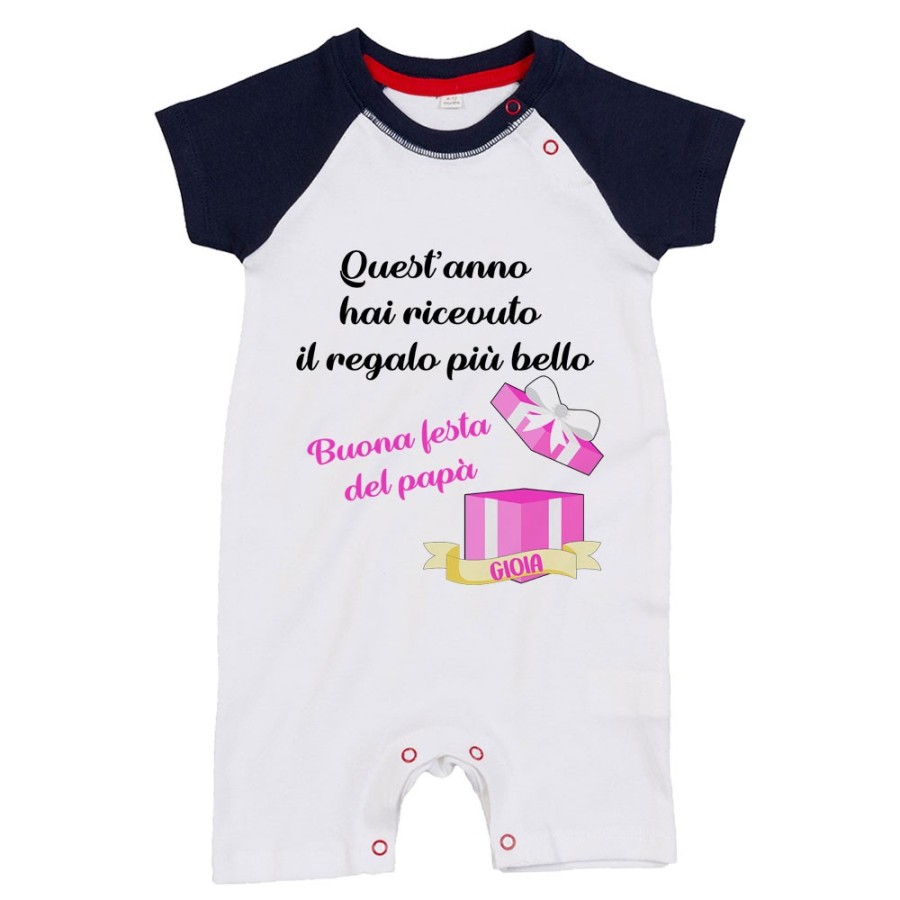 Pagliaccetto neonato personalizzato con nome papà quest'anno hai ricevuto il regalo più bello Per il papà