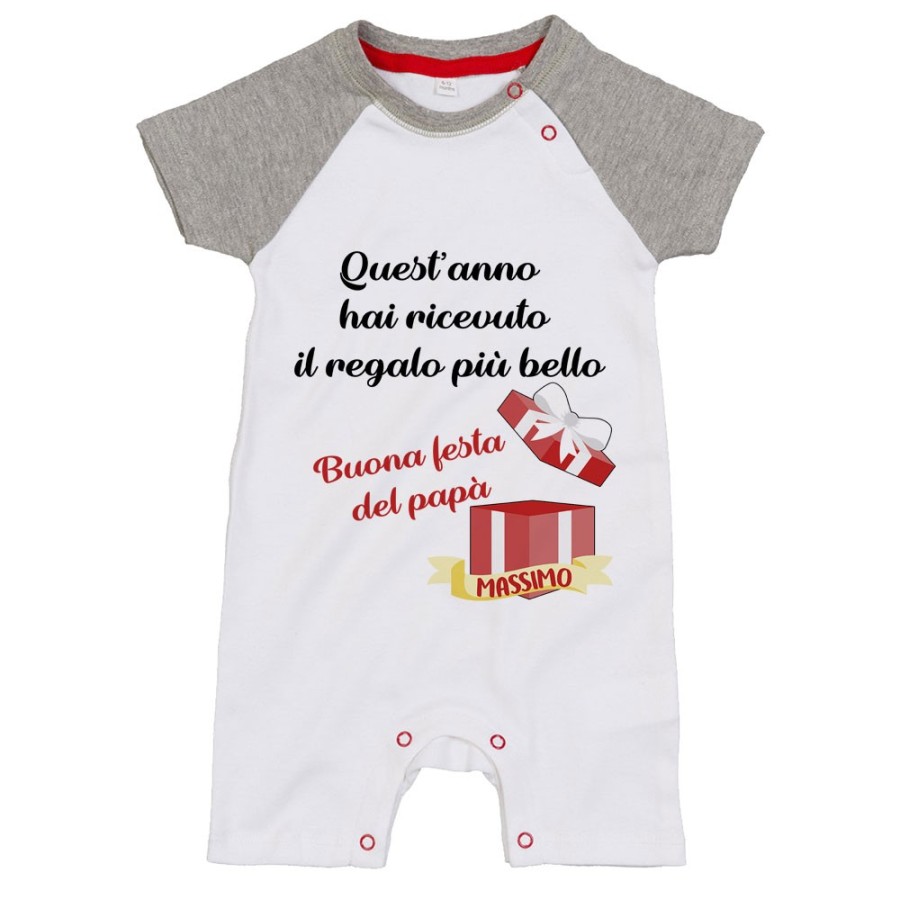 Pagliaccetto neonato personalizzato con nome papà quest'anno hai ricevuto il regalo più bello Per il papà