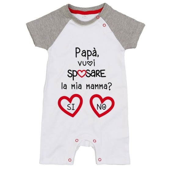 Pagliaccetto neonato papà vuoi sposare la mia mamma? si o no? Per il papà